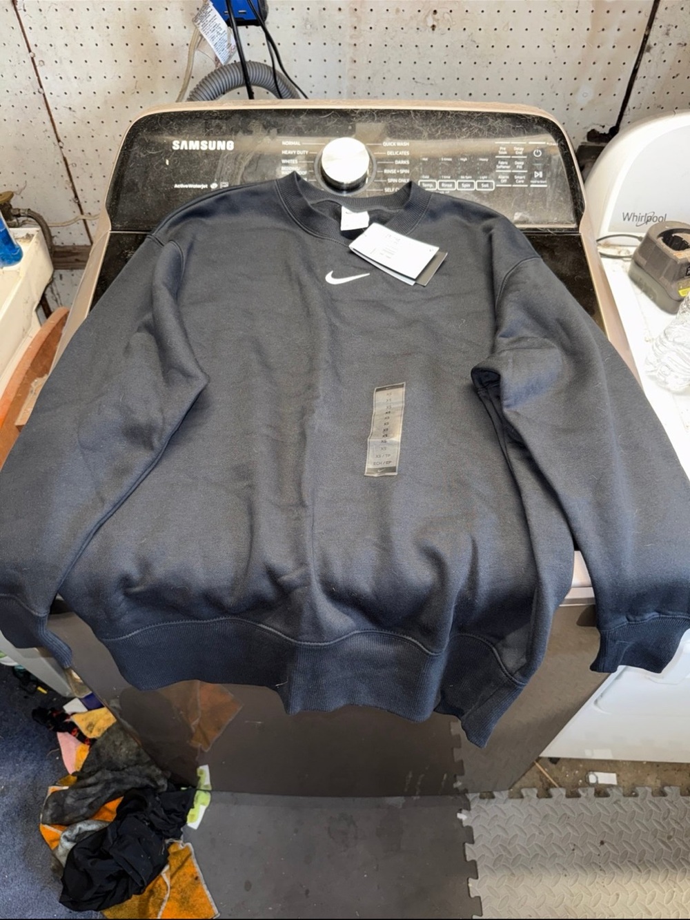 Nike Black Crewneck Sweatshirt with White Swoosh